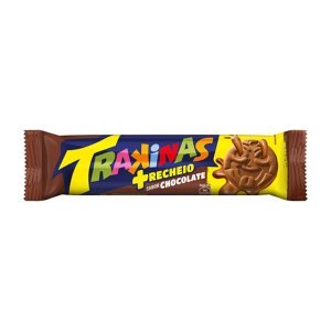 Biscoito Trakinas Mais Recheio Chocolate 126g