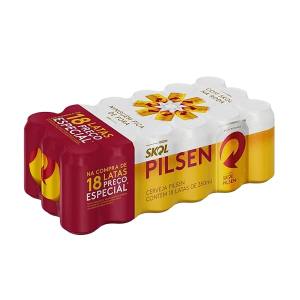 Pack com 18un Cerveja Skol 350ml