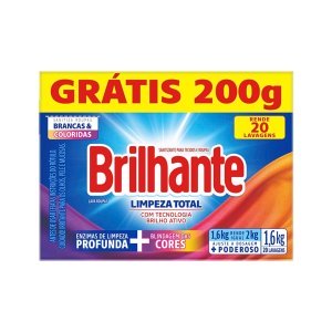 Lava Roupas Brilhante Leve 1,6kg Pague 1,45kg