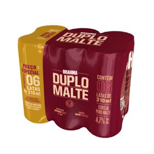 Cerveja Brahma Duplo Malte com 6 Latas de 310ml