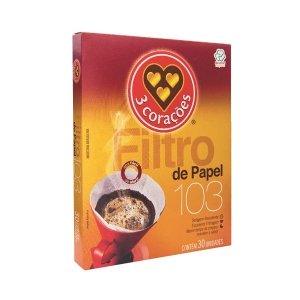 Filtro de Café 3 Corações 103 com 30 unidades
