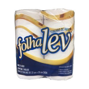 Toalha de Papel Branco Folha Leve com 2 unidades