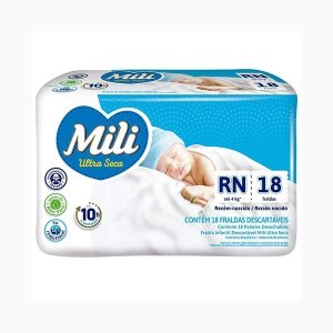 Fralda Mili Recém Nascidos com 18 unidades