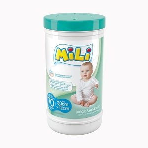 Lenço Umedecido Mili com 70 unidades