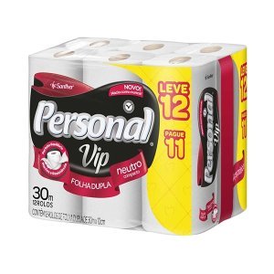 Papel Higiênico F. Dupla Personal Vip Lv12 Pg11 Rolos – 30m
