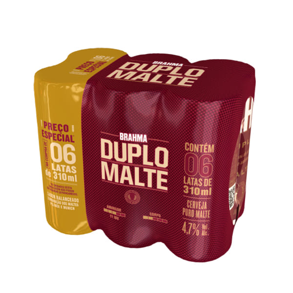 Cerveja Brahma Duplo Malte com 6 Latas de 310ml